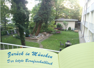 Der Garten meines Wohnheims in München.