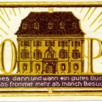 Briefmarke mit Volksbücherei (Altstädter Rathaus) 1920er Jahre