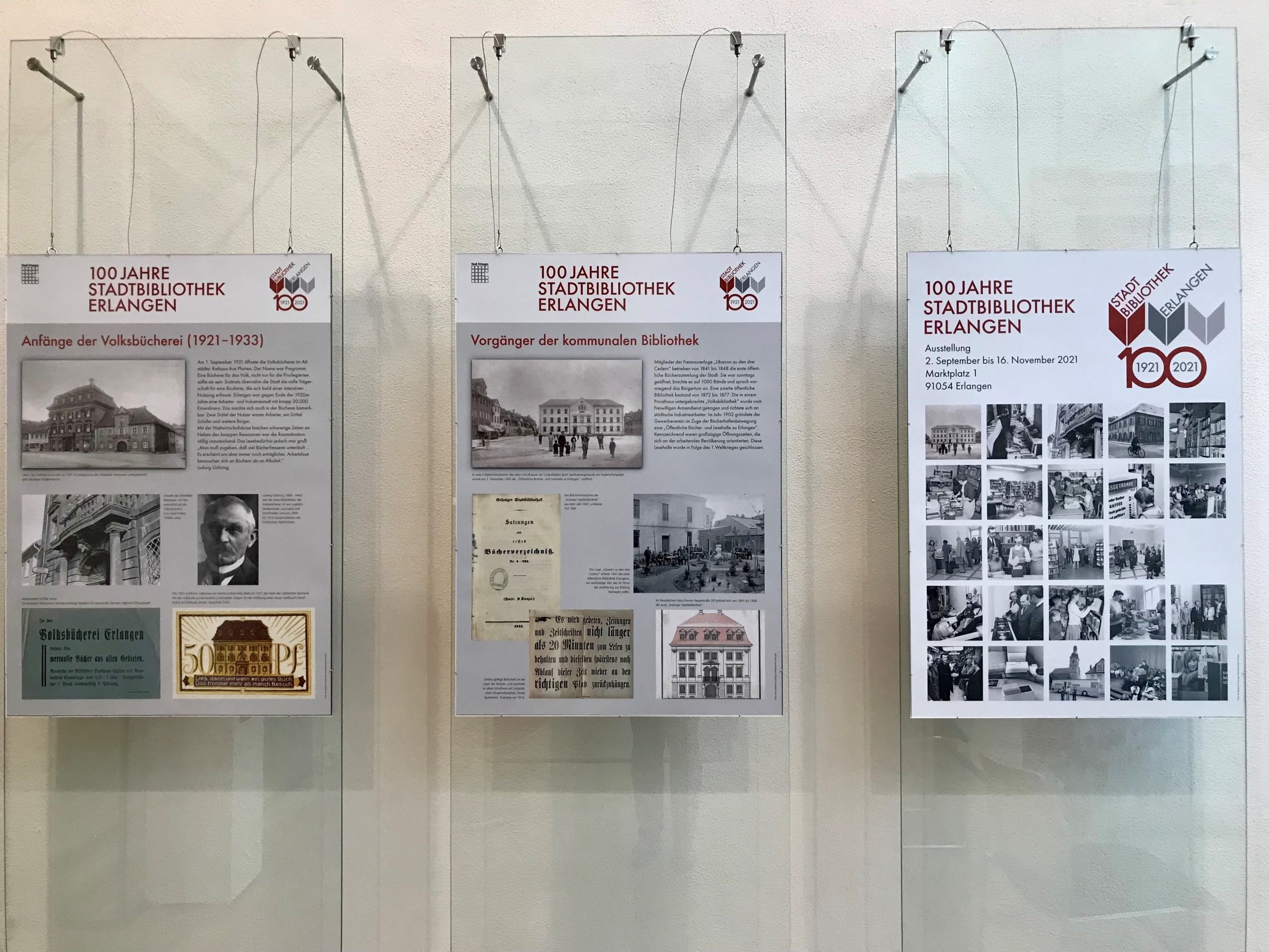 100 Jahre Stadtbibliothek: Ausstellungstafeln