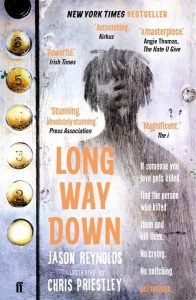 Das Cover von "Long way down" mit Link zu einem Blogartikel