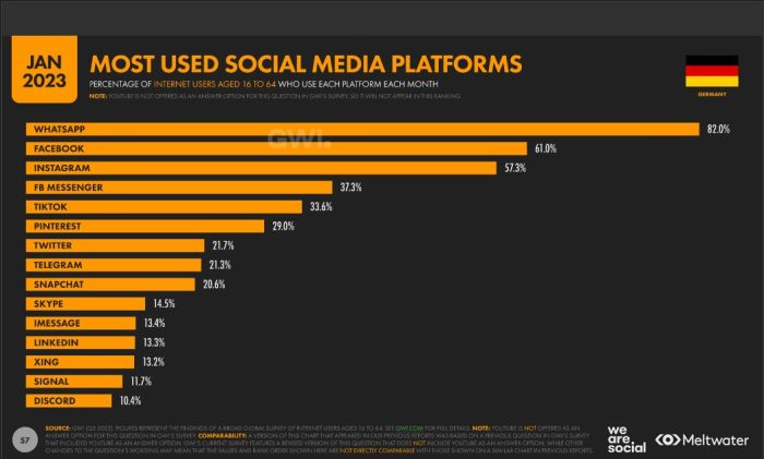Quelle: Screenshot We are social / Meltwater Digital Report 2023
